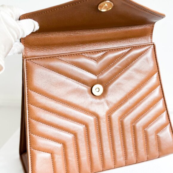 Vintage YSL Top Handle Leather Bag Brown - Picture 13 of 16